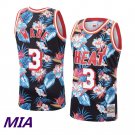 Heat 3 Dwyane Wade Mitchell & Ness Floral Fashion  Black