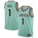 Hornets #1 LaMelo Ball Green 2025 City Edition Stitched Basketball