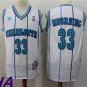 Hornets #33 Alonzo Mourning   White Stripe Teal