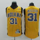Indiana Pacers #31 Reggie Miller Stripe  Yellow Throwback