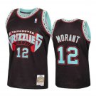 Ja Morant  Memphis Grizzlies #12 Black Throwback Stitched