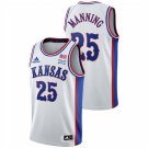 Kansas Jayhawks #25 Danny Manning White College Basketball 1990s Throwback
