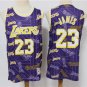 LA Lakers #23 LeBron James Tear Up Pack Swingman  Purple