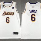 Lakers #6 LeBron James  White 2023