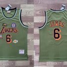 Lakers #6 LeBron James Retro  Green Stitched