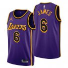 Lakers #6 LeBron James Stitched Swingman  Purple Gold