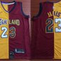 Lakers #23 LeBron James  Yellow RED Split spliced Edition