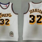 Lakers #32 Magic Johnson Mitchell & Ness  white
