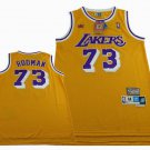 Lakers #73 Dennis Rodman Basketball  Yellow Throwback