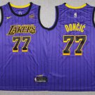 Lakers #77 Luka Dončić Luka Doncic Purple Stripe Stitched