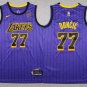 Lakers #77 Luka Don&Auml;�i&Auml;� Luka Doncic Purple Stripe Stitched