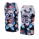 Lakers Mitchell Ness Floral Fashion 23 LeBron James  Black