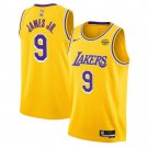 Los Angeles Lakers #9 Bronny James Jr. Yellow 2024 Draft Icon Edition Stitched