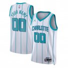 Mens  Charlotte Hornets #00 Custom City Basketball  White