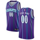 Mens  Charlotte Hornets #00 Custom Throwback  purple