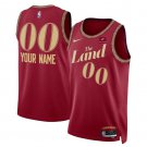Mens  Cleveland Cavaliers #00 Custom City  Red 2024