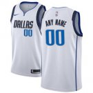 Mens  Dallas Mavericks #00 Custom Association Basketball  White