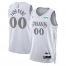 Mens  Dallas Mavericks Custom White 2024-25 City Edition Swingman