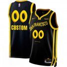 Mens  Golden State Warriors #00 Custom City  Black 2024