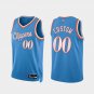 Mens  LA Clippers #00 Custom City  Light Blue 75th