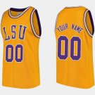 Mens  LSU TIGERS Custom #00 College NBA  gold