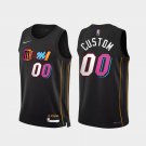 Mens  Miami Heat #00 Custom City  Black 75th