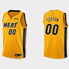 Mens  Miami Heat #00 Custom Earned Basketball  Gold