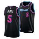 Mens  Miami Heat #5 Nikola Jovic Black 2025-26 City Edition Swingman