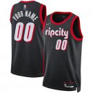 Mens  Portland Trail Blazers #00 Custom City  Black 75th