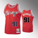 Mens Chicago Bulls #91 Dennis Rodman Red 1984-85 Hardod Classics