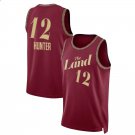 Mens Cleveland Cavaliers #12 De'Andre Hunter City Edition Swingman  Wine