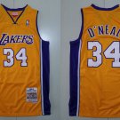 Mens Lakers Shaquille O'Neal #34 Hardod Classics  Yellow