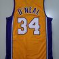 Mens Lakers Shaquille O'Neal #34 Hardod Classics  Yellow