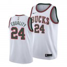 Mens Milwaukee Bucks #24 Pat Connaughton White Classic Edition