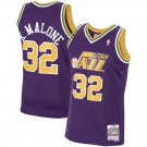 Mens Utah Jazz #32 Karl Malone Purple Gold 1991-92 Hardod Classics Swingman