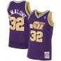 Mens Utah Jazz #32 Karl Malone Purple Gold 1991-92 Hardod Classics Swingman