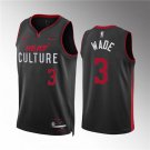 Miami Heat #3 Authentic Dwyane Wade City  Black 2024