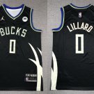 Milwaukee Bucks #0 Damian Lillard Basketball  Black