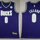 Milwaukee Bucks #0 Damian Lillard Basketball Retro  Purple