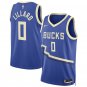 Milwaukee Bucks #0 Damian Lillard Blue 2025 City Edition Swingman Stitched