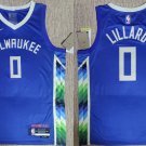 Milwaukee Bucks #0 Damian Lillard City Basketball  Blue