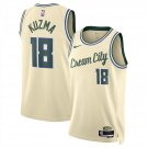 Milwaukee Bucks #18 Kyle Kuzma City Edition Stitched  Cream 2025-26
