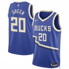 Milwaukee Bucks #20 AJ Green Blue 2025 City Edition Swingman Stitched