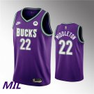 Milwaukee Bucks #22 Khris Middleton Purple Classic Swingman