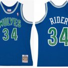 Minnesota Timberlves #34 Isaiah Rider Jr Blue 1993-94 Throwback