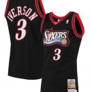 Mitchell Ness 76ers #3 Allen Iverson Basketball  Black