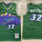 Mitchell Ness Jazz #32 Karl Malone Basketball  Green Throwback