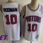 Mitchell Ness Pistons #10 Dennis Rodman  White