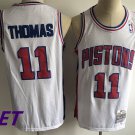 Mitchell Ness Pistons #11 Isiah Thomas Basketball  White