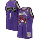 Mitchell Ness Raptors #1 Tracy McGrady Purple Basketball
